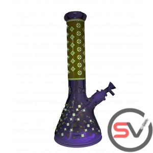 DESIGNER GLASS BEAKER With ICE CATCHER 14inch - YELLOW